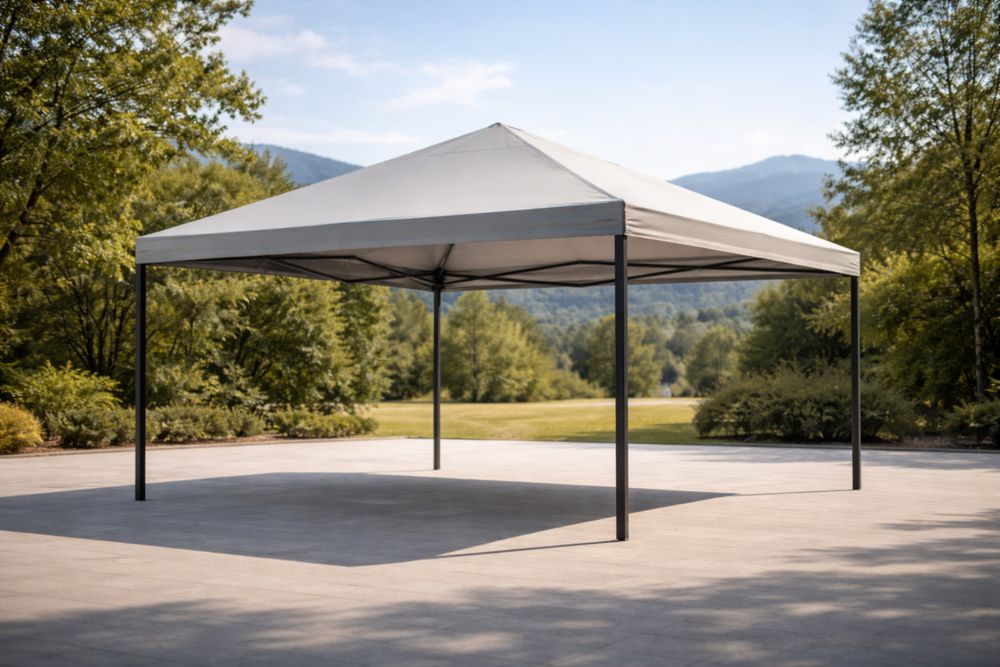 Outdoor Gazebo Canopy Tent Steel Frame Polyester Beige-Lumestio