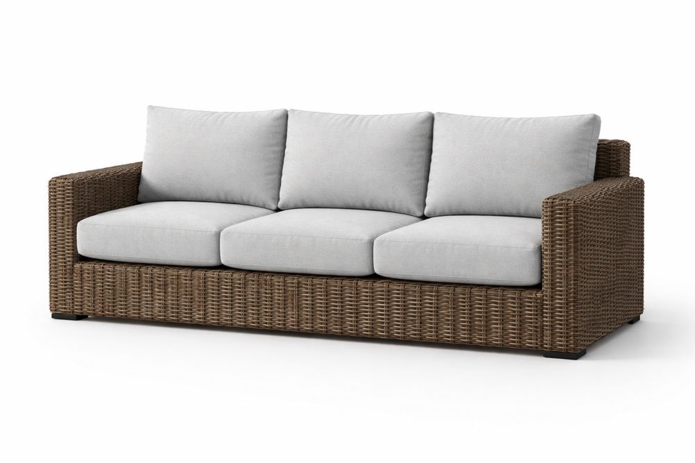 Outdoor Wicker Sofa with Cushions-Calmorano