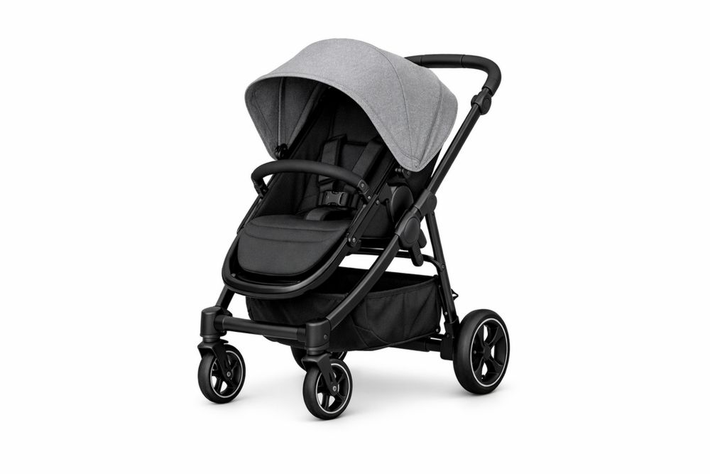 Baby Stroller Aluminum Frame Adjustable Seat Black/Gray-Calmorano