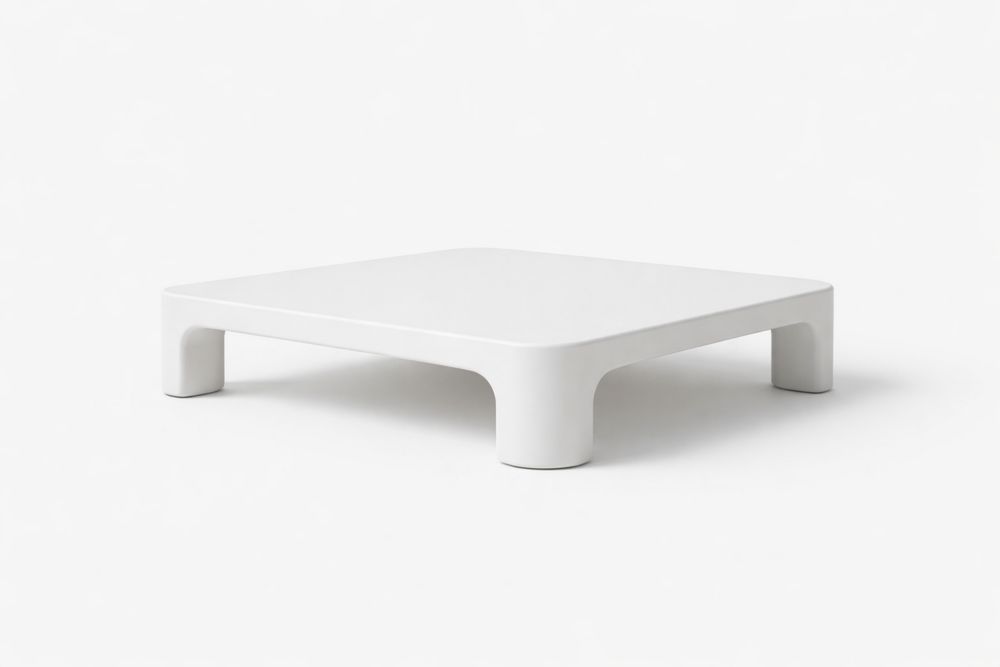 Square White High-density polyethylene Low Table-Calmorano