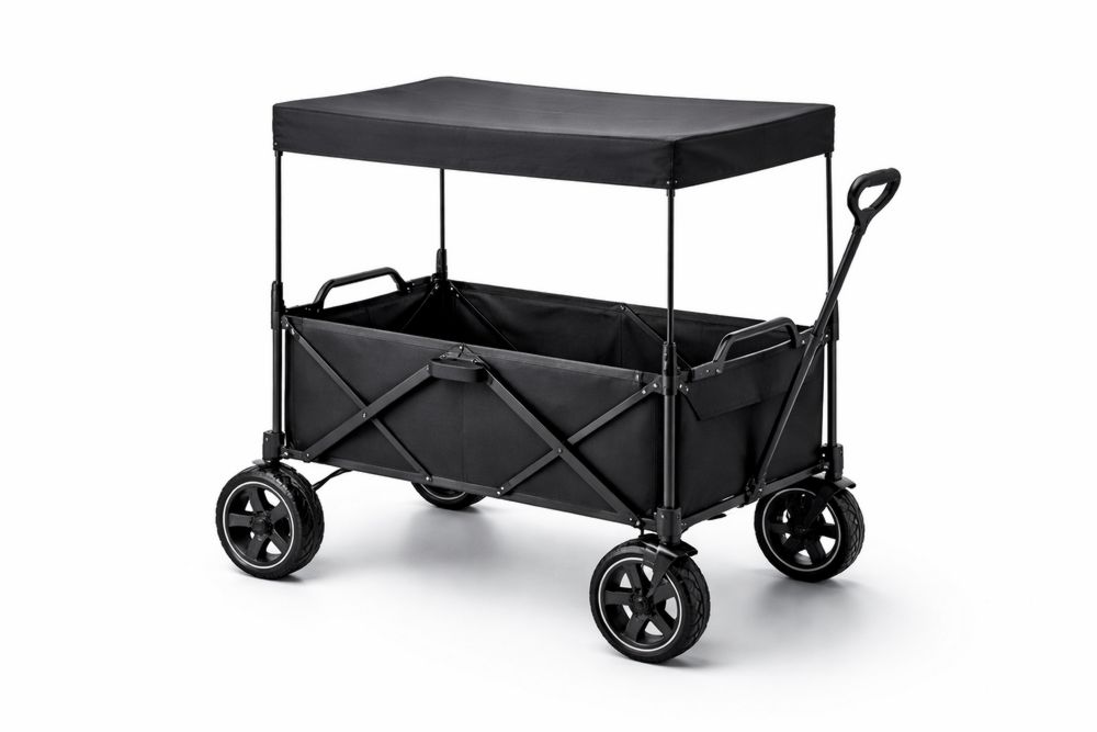 Collapsible Fabric Wagon with Canopy and Steel Frame-Calmorano