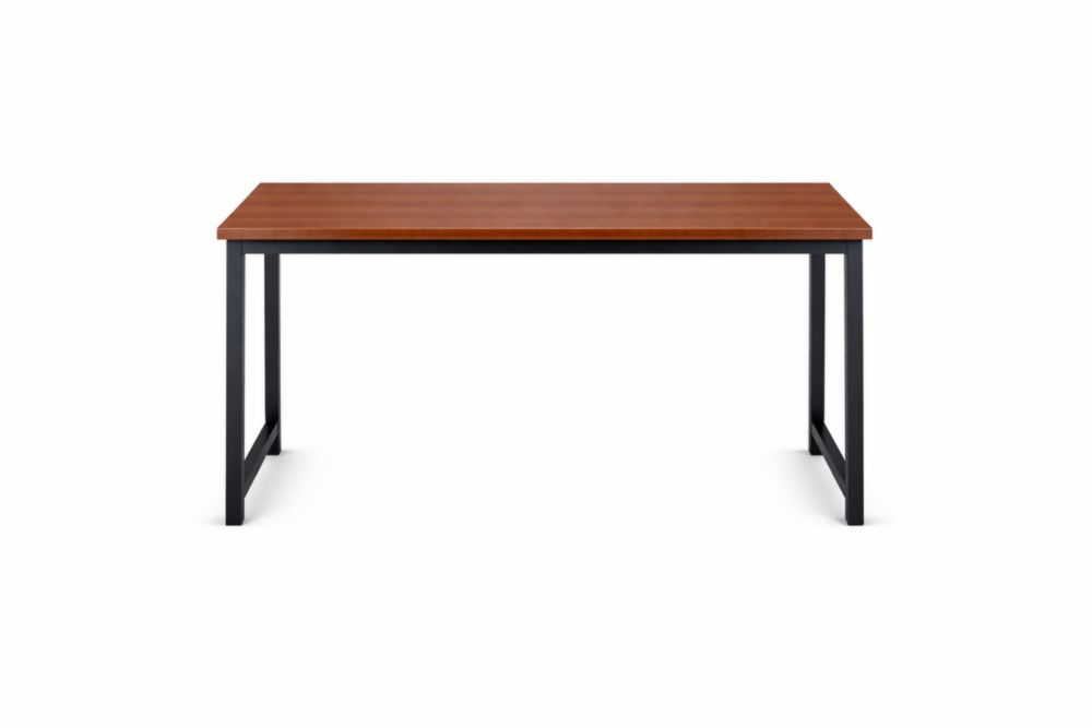 Rectangular MDF Wood Desk with Metal Frame 120cm Length Brown/Black