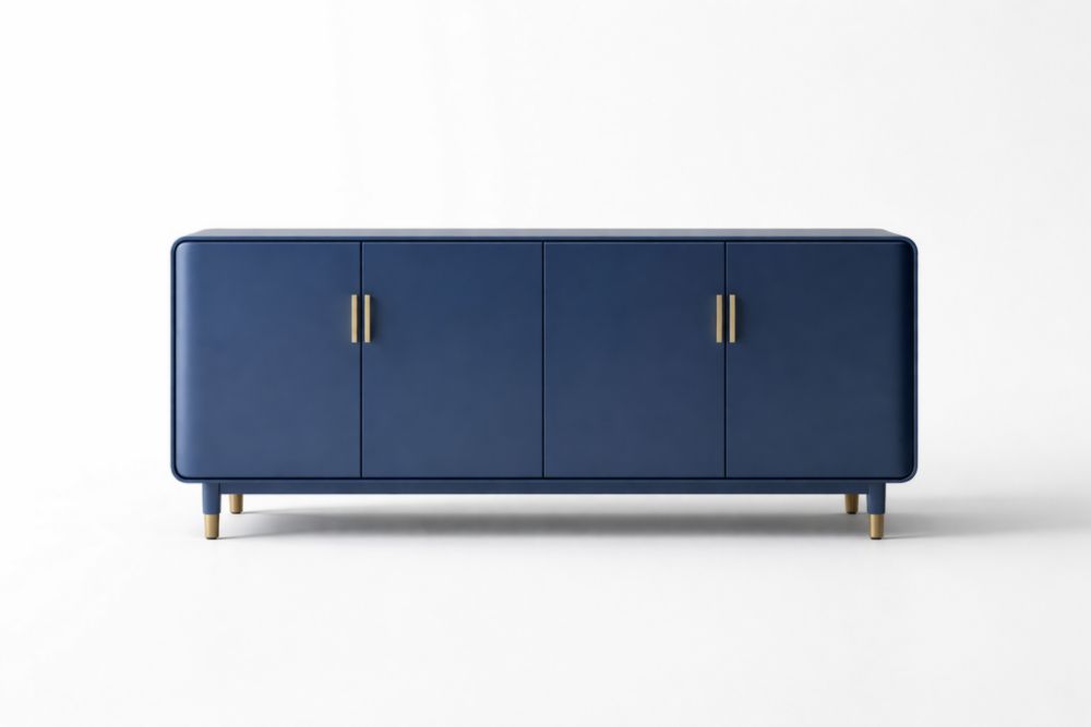Blue Wood and Metal Sideboard 180cm
