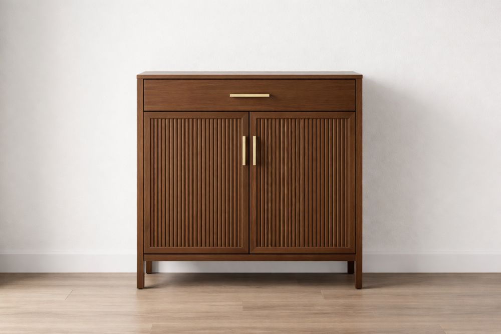 Wooden Storage Cabinet with Drawer and Doors Brown 80x40x90 cm