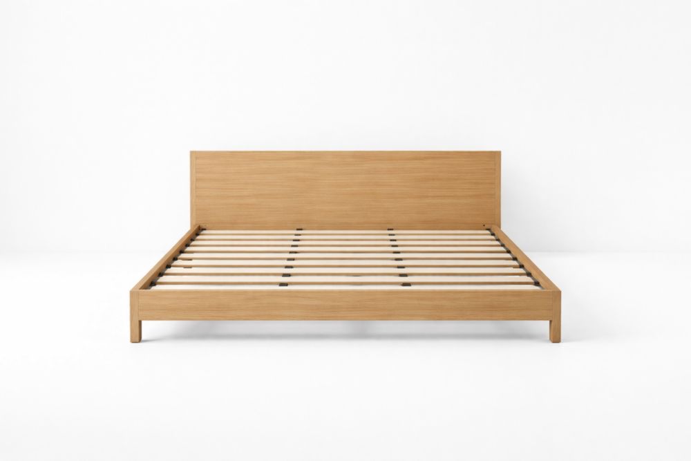 Solid oak bed frame size 203 cm x 152 cm