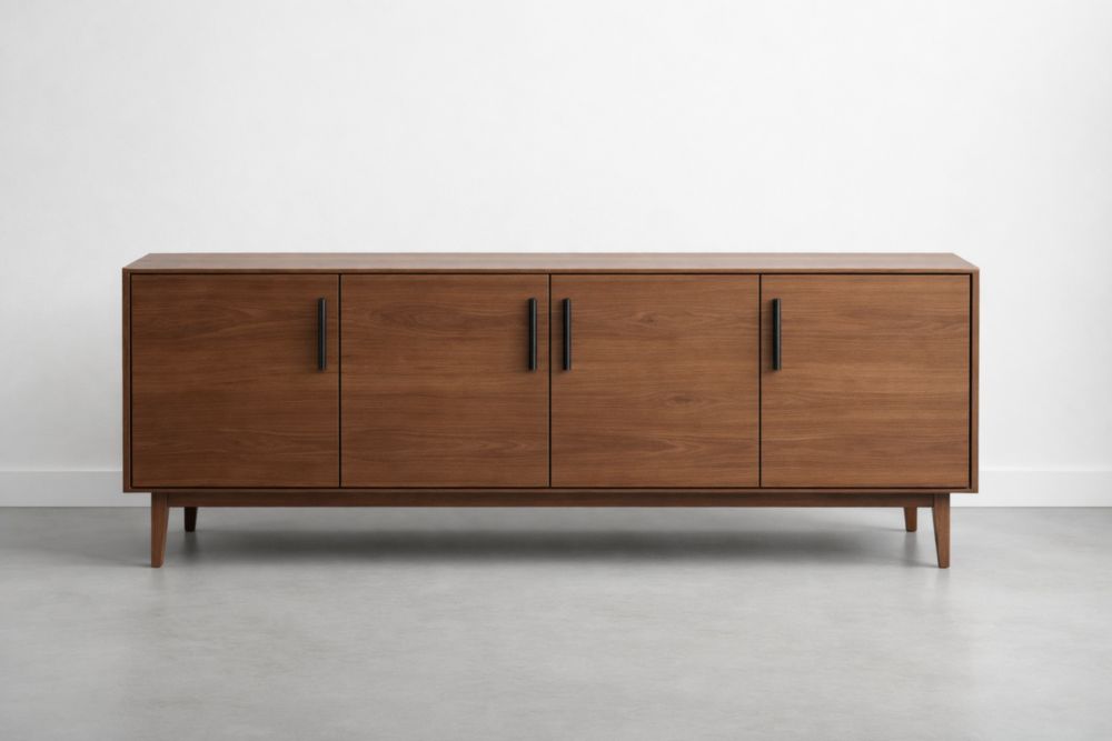 Walnut Wood Sideboard Cabinet with Four Doors 180cm