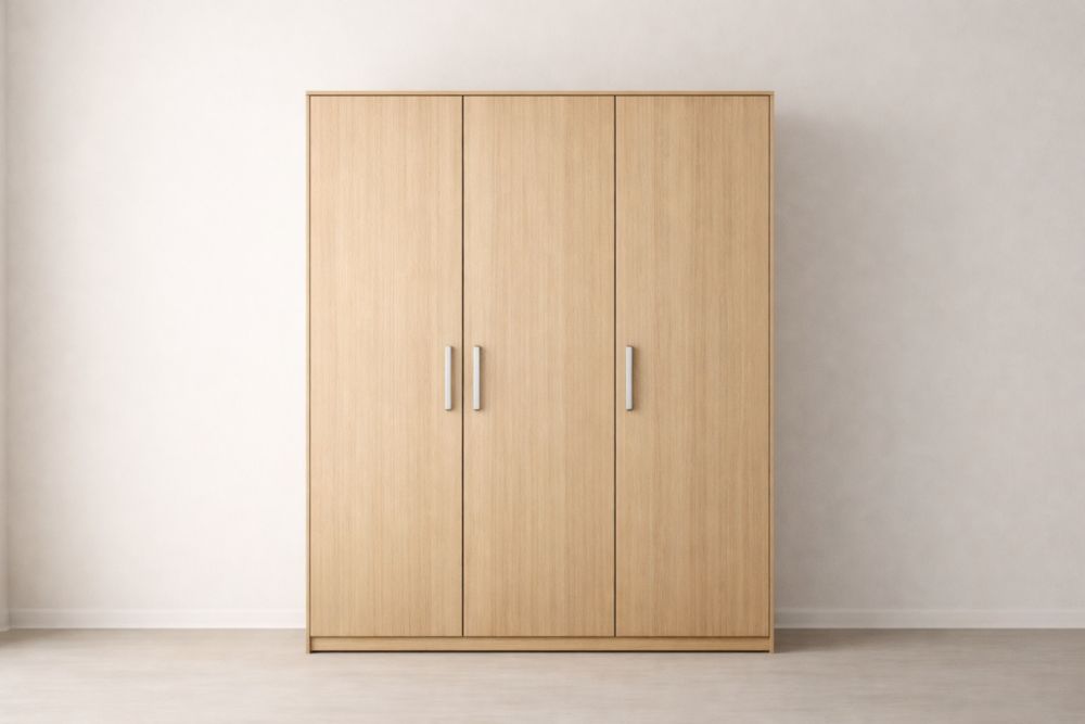 Oak three door wardrobe 200 cm high