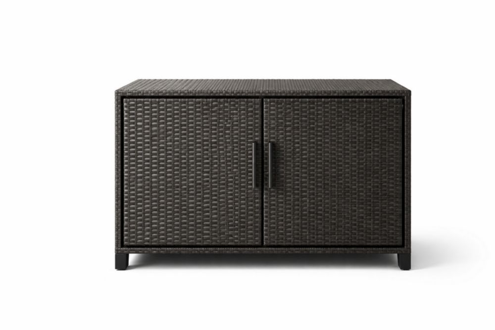 Brown Wicker Storage Cabinet 76cm x 40cm x 58cm