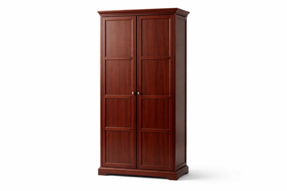 Engineered Wood Wardrobe with Double Doors Cherry Finish
