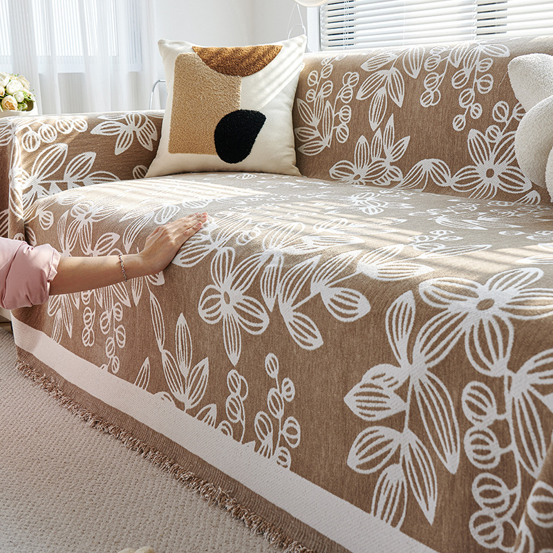 Nordic Floral Full-Cover Luxury Non-Slip Sofa Cover