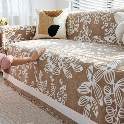 Nordic Floral Full-Cover Luxury Non-Slip Sofa Cover