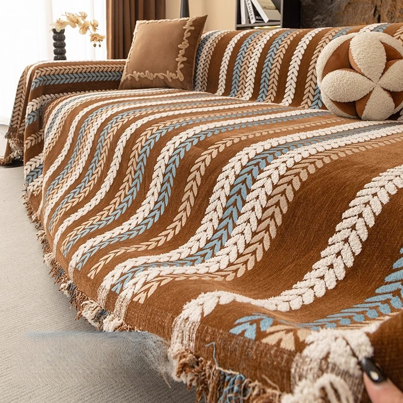 Multicolor Retro Sofa Full Cover Blanket