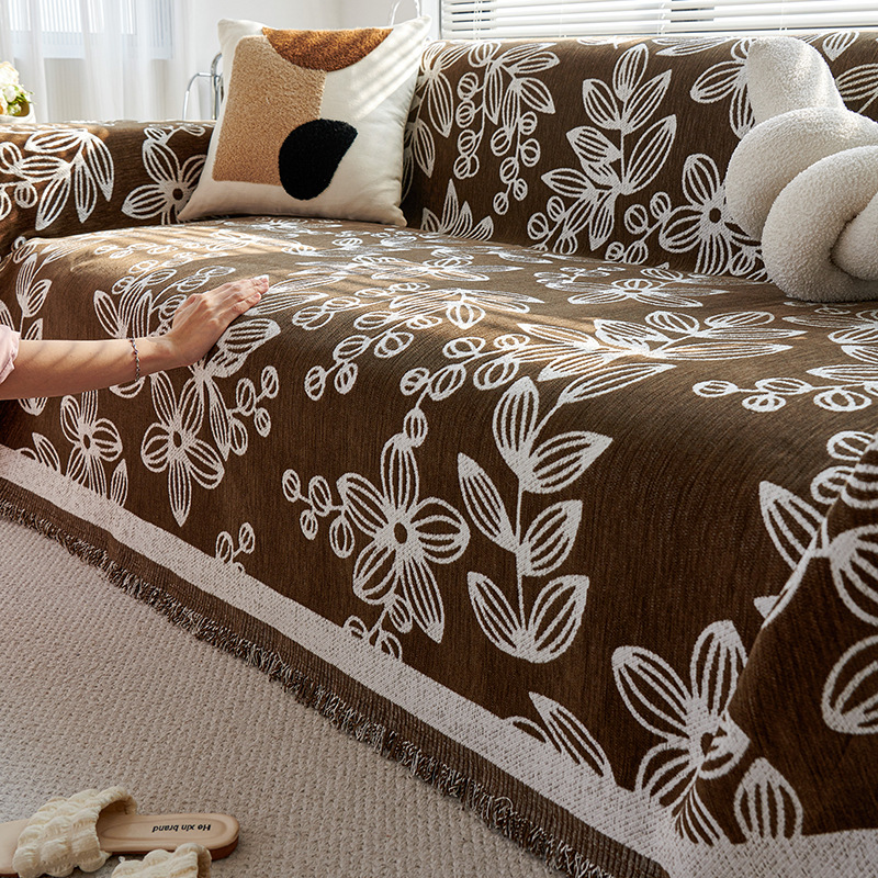 Nordic Floral Full-Cover Luxury Non-Slip Sofa Cover