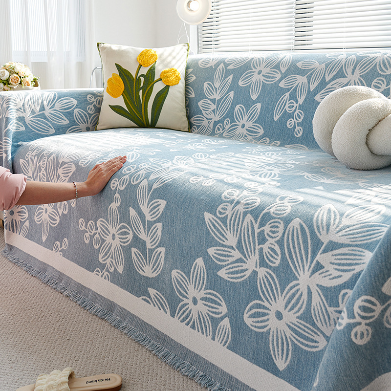 Nordic Floral Full-Cover Luxury Non-Slip Sofa Cover