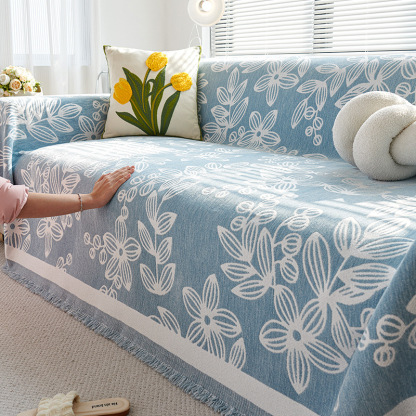 Nordic Floral Full-Cover Luxury Non-Slip Sofa Cover