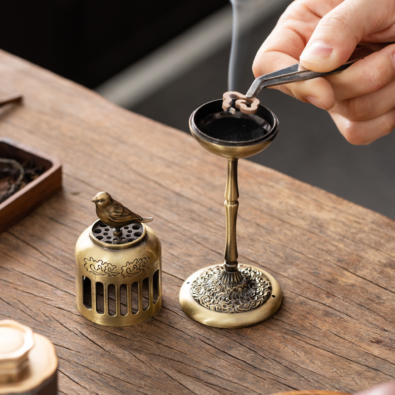 Golden Magpie Palace Lantern Incense Burner