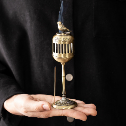 Golden Magpie Palace Lantern Incense Burner