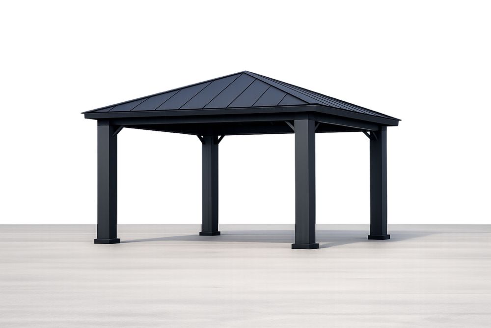 Black Aluminum Steel Outdoor Gazebo 3.5m x 3.5m(L × W)