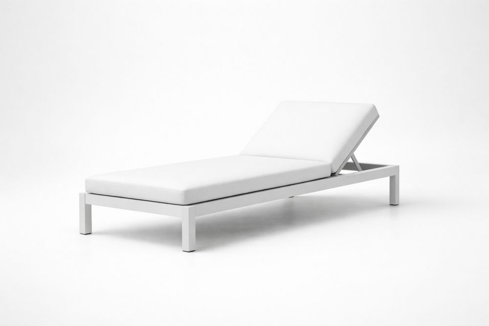 Aluminum Adjustable Outdoor Chaise Lounge Chair White