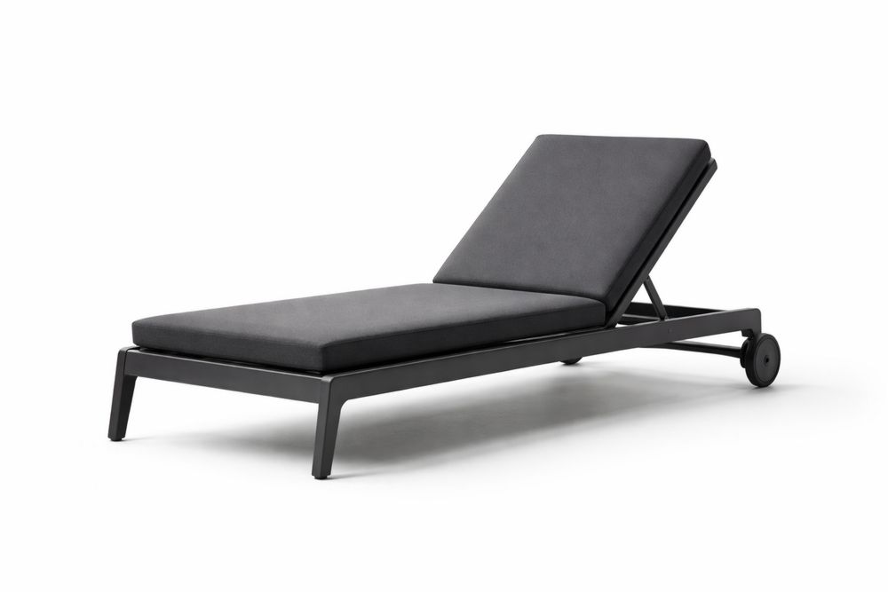 Outdoor Adjustable Chaise Lounge Chair Aluminum Frame