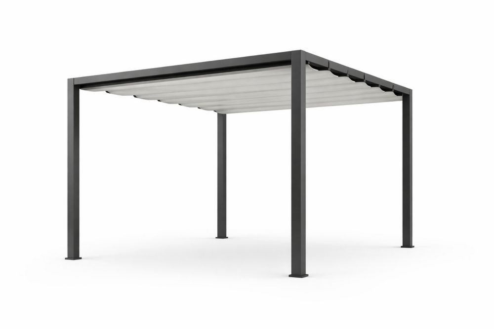 Outdoor Aluminum Pergola with Retractable Polyester Canopy 3m x 3m(L × W)