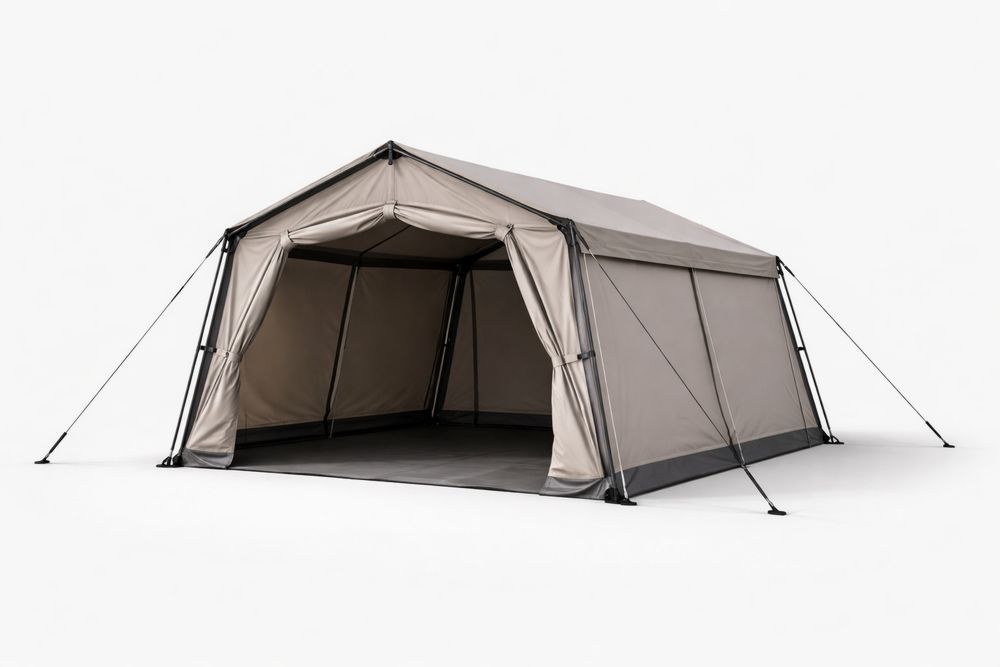 Large Polyester Canvas Outdoor Tent Beige Steel Frame 4m x 5m(L × W)