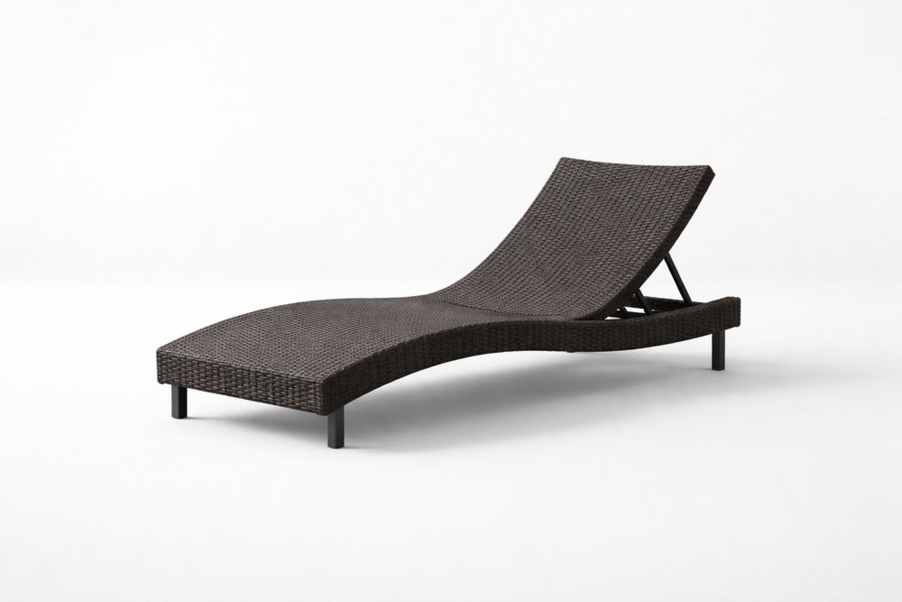 Outdoor Wicker Adjustable Chaise Lounge with Rattan Frame