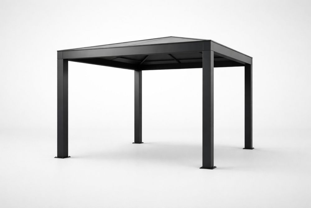 Aluminum Gazebo Canopy Black Square 3x3 m(L × W)