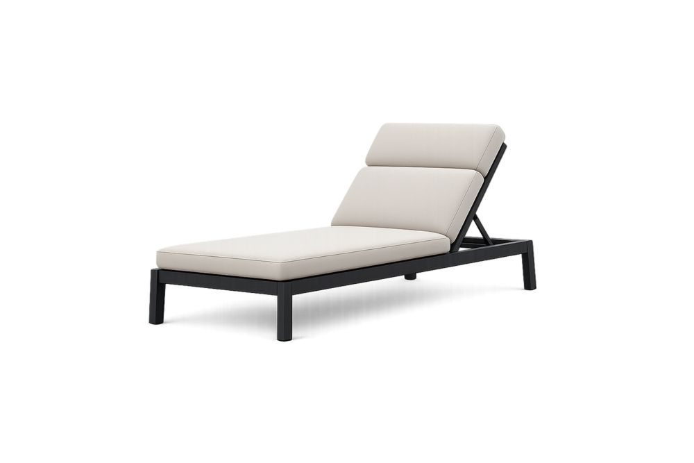 Outdoor Aluminum Chaise Lounge with Polyester Cushions