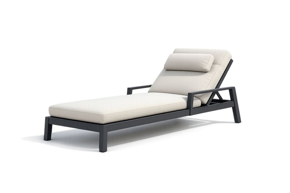 Aluminum Chaise Lounge Chair with Cushion and Pillow