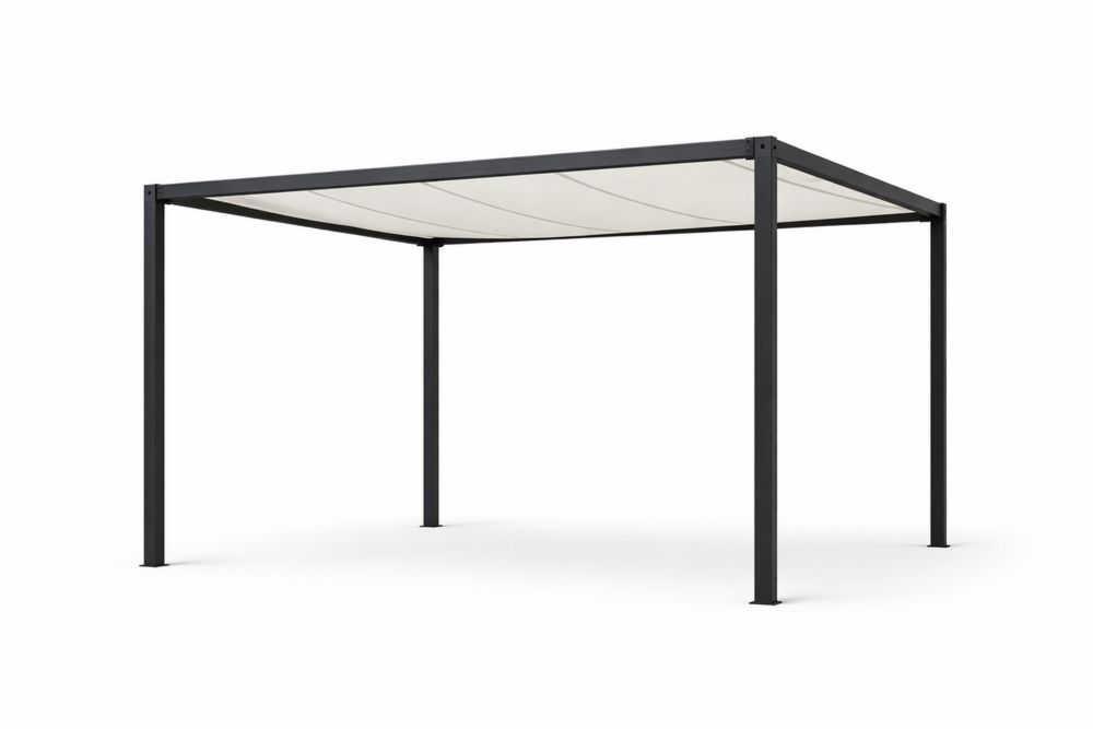 Outdoor Aluminum Gazebo with Polyester Canopy Black/White