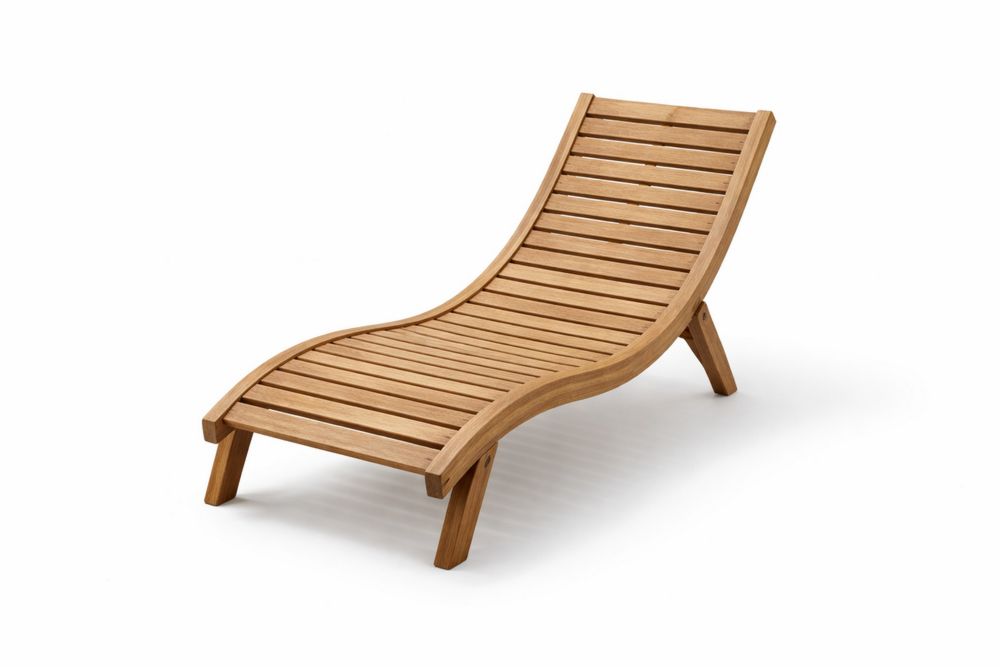 Teak Wood Outdoor Lounger Chair Length 200cm