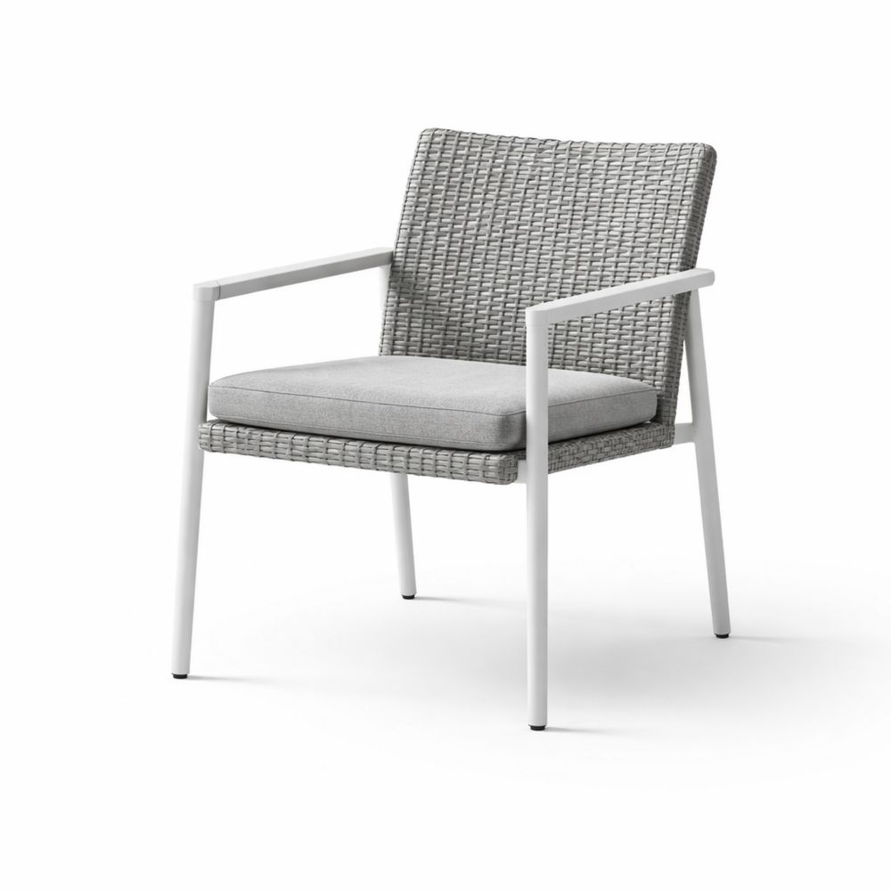 Outdoor Wicker Aluminum Armchair Grey 60cm x 58cm x 85cm