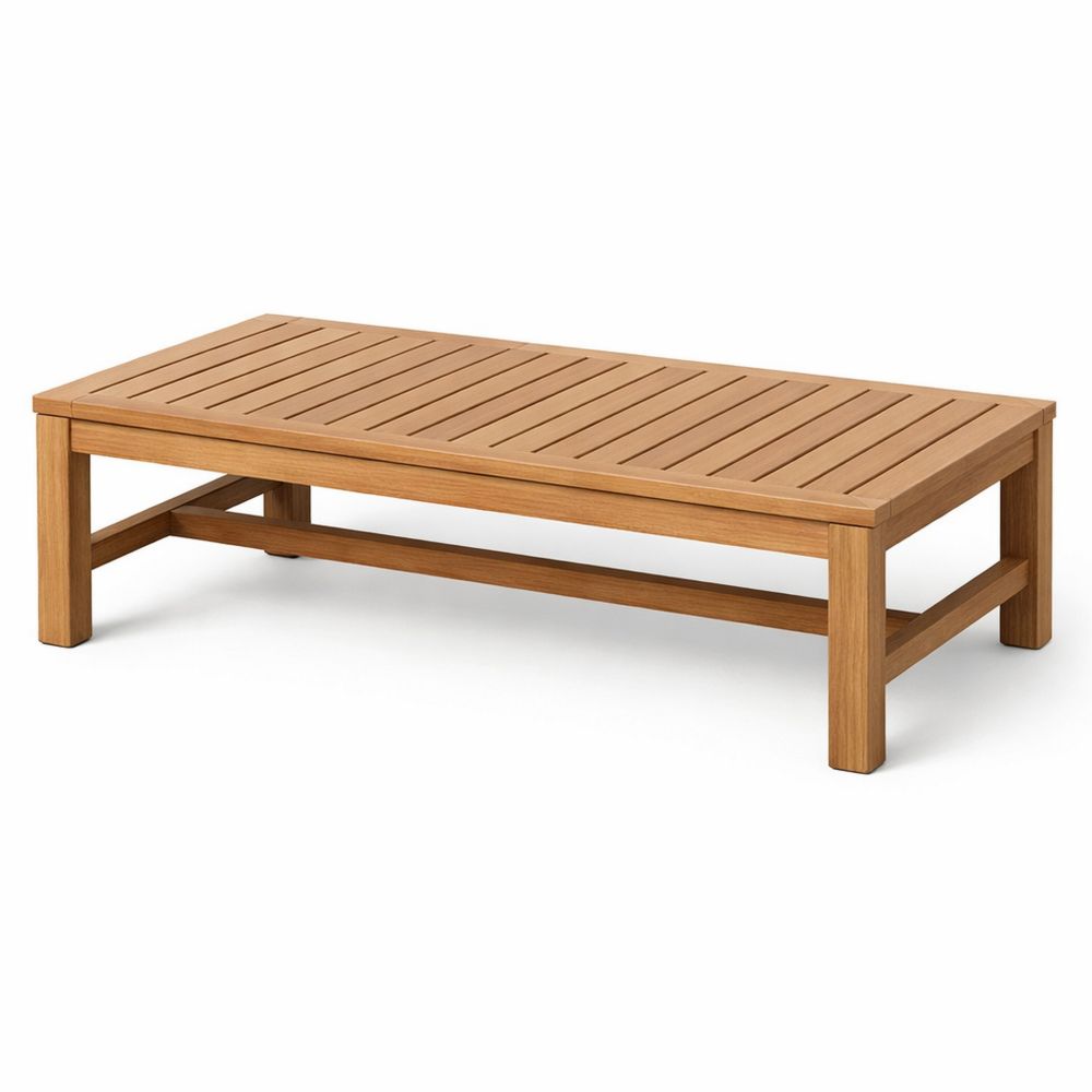 Rectangular Teak Wood Coffee Table Brown Outdoor