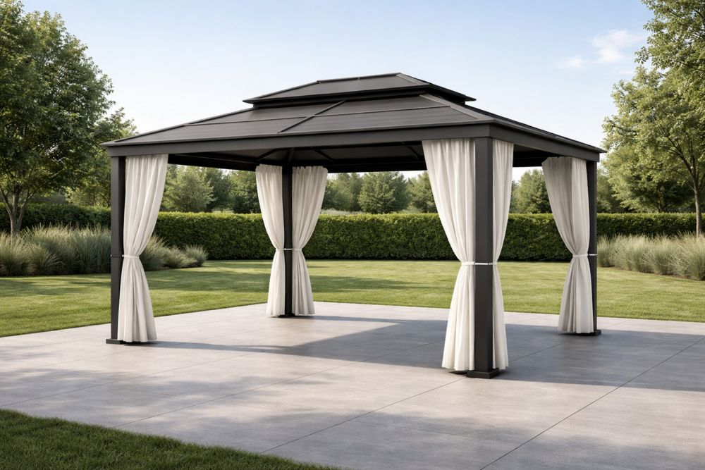 Outdoor Gazebo Aluminum Frame with Polyester Curtains