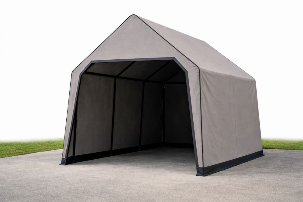 Outdoor Storage Tent Gray Steel Frame with Polyester Fabric 3m x 2.4m x 2.4m