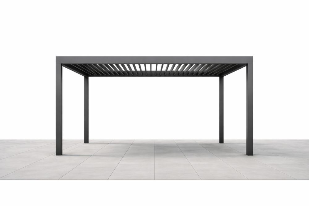 Outdoor Aluminum Pergola with Adjustable Gazebo Black 300cm x 400cm x 250cm