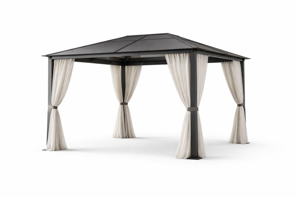 Outdoor Gazebo with Aluminum Frame and Polycarbonate Roof