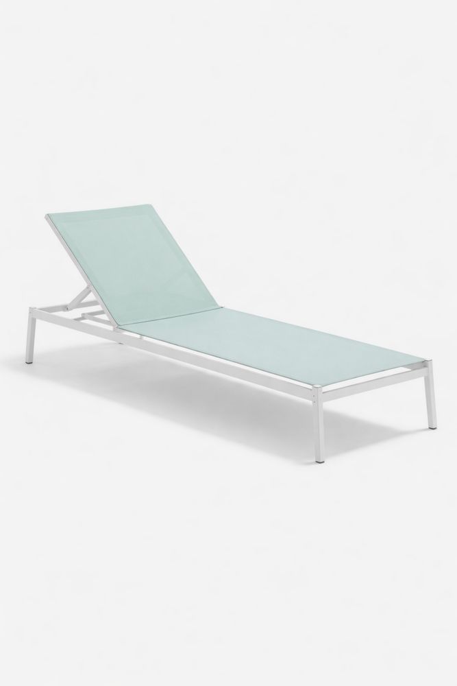 Outdoor Aluminium Frame Adjustable Chaise Lounge Chair Light Green