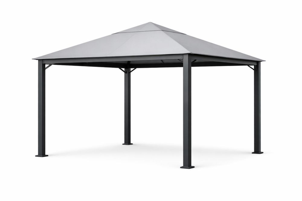 Outdoor Steel Gazebo with Gray Galvanized Steel Roof