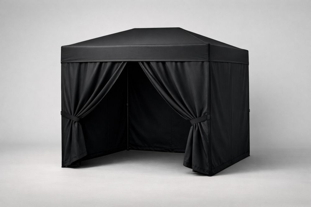 Black Polyester Outdoor Canopy Tent with Steel Frame 3x3x2.5m