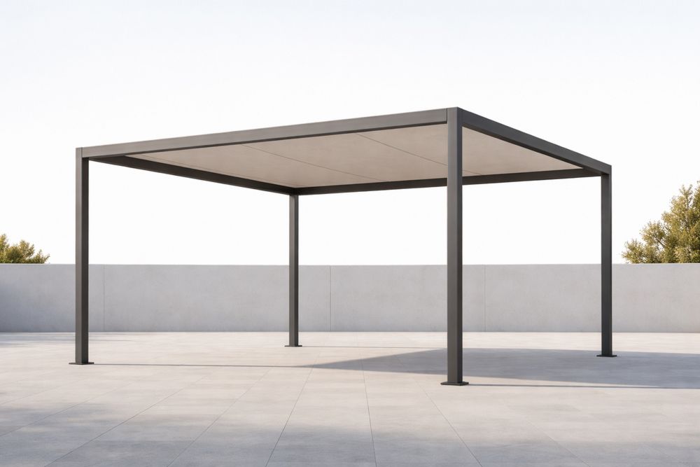Outdoor Aluminum Frame Gazebo with Polyester Canopy 400x400x280 cm