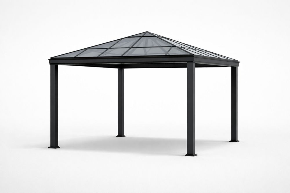 Outdoor Gazebo with Aluminum Frame and Polycarbonate Roof