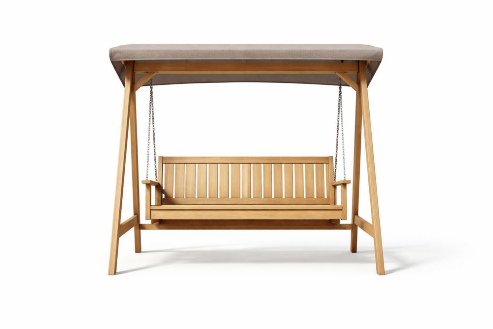 Solid wood Outdoor Swing with Canopy