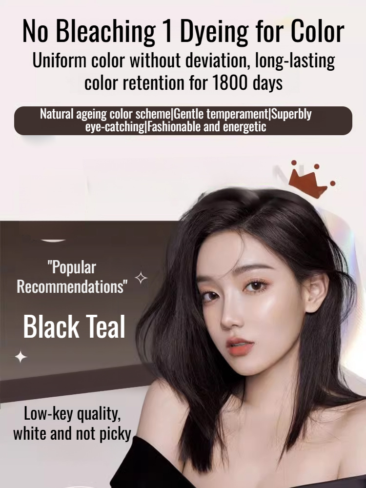 Teal green bag dye cream plant bubble longlasting solid color portable hair dye