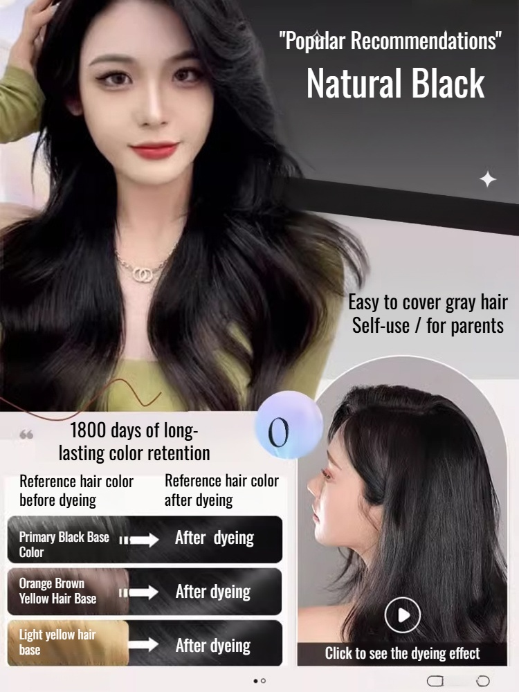 Teal green bag dye cream plant bubble longlasting solid color portable hair dye