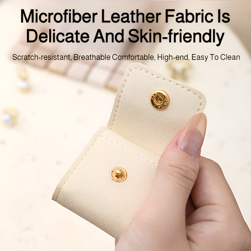 Microfiber leather light luxury compartment jewelry storage bag