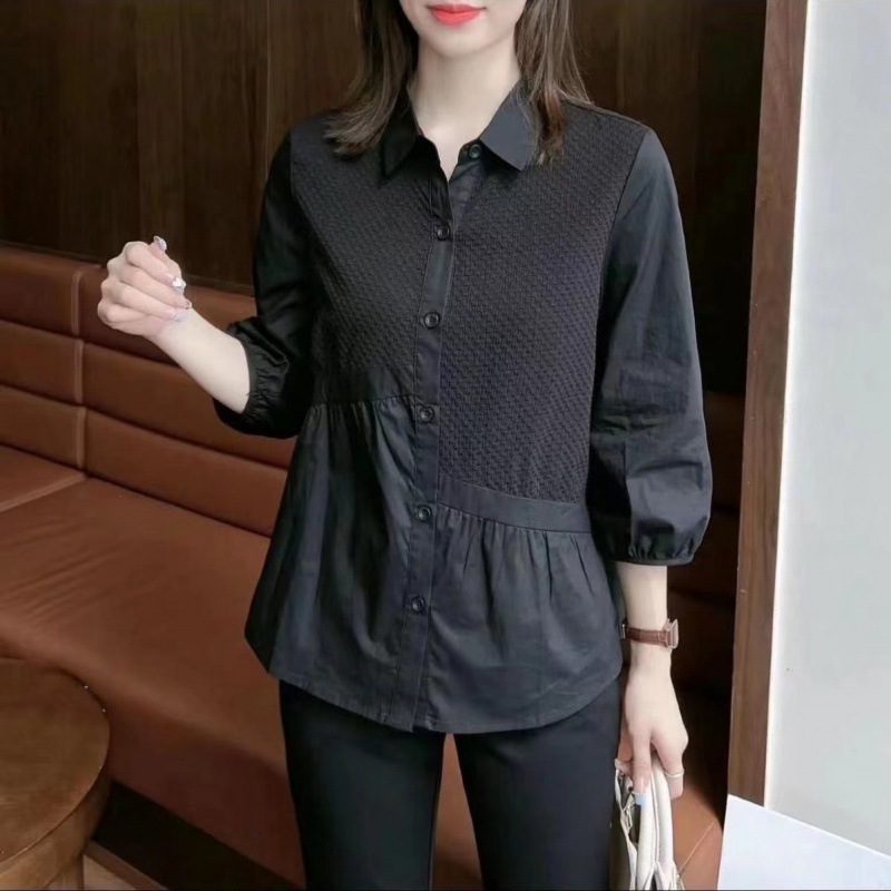 New stitching tummy tucking bracelet sleeve shirt