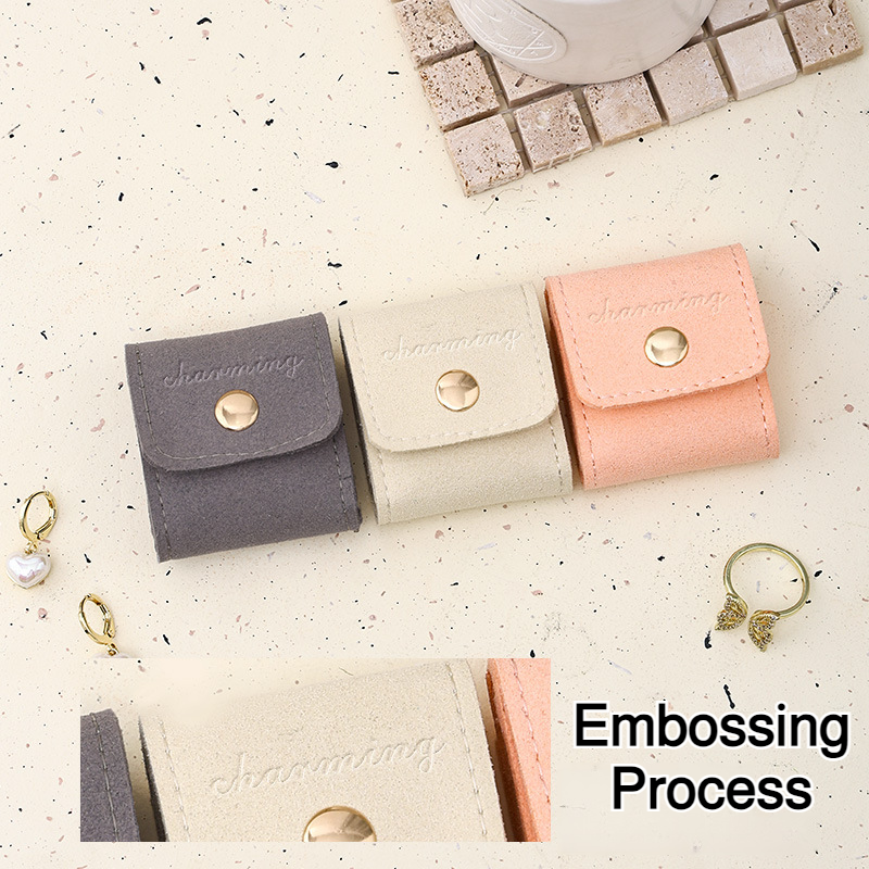 Microfiber leather light luxury compartment jewelry storage bag