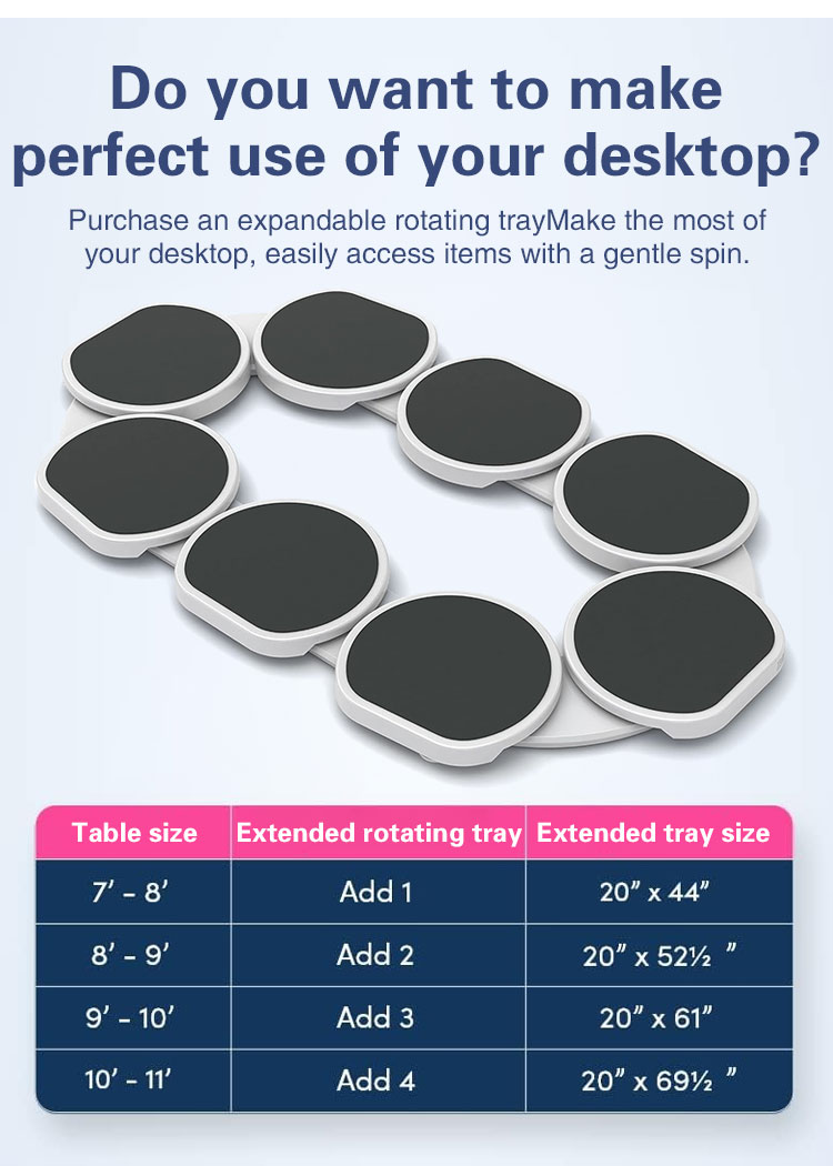 [For your dining experience] Expandable long table rotating tray